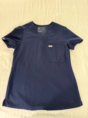 FIGS Navy Blue Catarina Scrub Top— Size XS